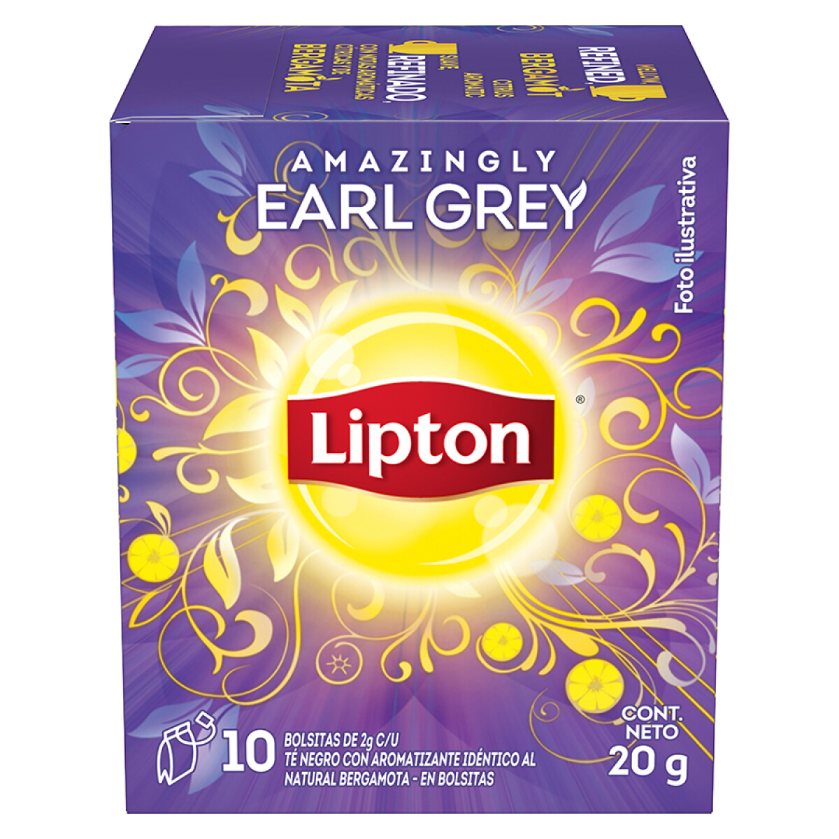 Té Negro Lipton Amazing Grey 10 Bolsitas 