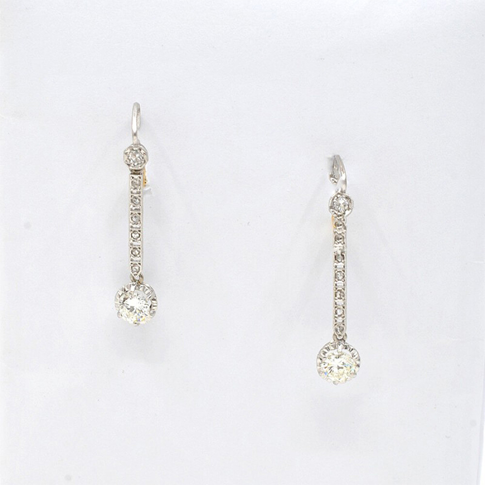 Caravanas Antiguas En Oro 18K, Brillantes Y Diamantes Caravanas Antiguas En Oro 18K, Brillantes Y Diamantes