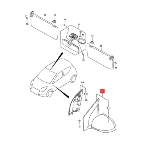ESPEJO EXTERIOR IZQUIERDO (MANUAL CON CONTROL) PARA PINTAR Espejo Exterior Izquierdo (manual Con Control) Para Pintar
