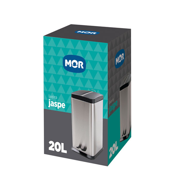 TARRO RESIDUOS CUADRADO AC.INOX 20 LT 33,5X29X45 CM JASPE Gris