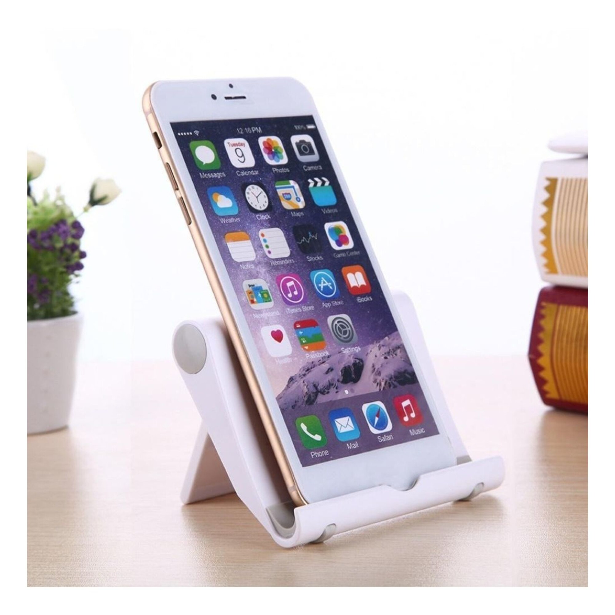 GALPADA Soporte Doble Plegable Para Móvil Y Tablet – ABS Blanco, Multifuncional Para Escritorio, Oficina Y Viaje