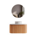 CONJUNTO DE BAÑO HABITARE DE MADERA MODELO 6044-80 / MUEBLE+BACHA+ESPEJO REDONDO C/ LUZ LED - 70 cm Conjunto De Baño Habitare De Madera Modelo 6044-80 / Mueble+bacha+espejo Redondo C/ Luz Led - 70 Cm
