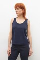 Musculosa escote a la base azul marino