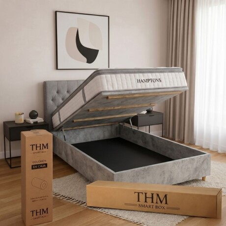 Sommier Plaza Y Media HAMPTONS Rhodium Gris