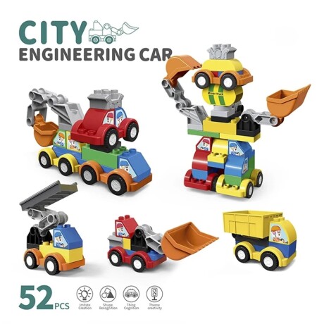 SET DE Construcción Robot Transformer Excavadora Grúa 52P 001
