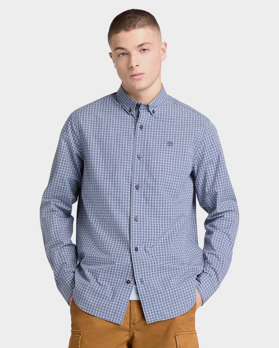 Camisa Micro Plaid Poplin Hombre - 4470 
