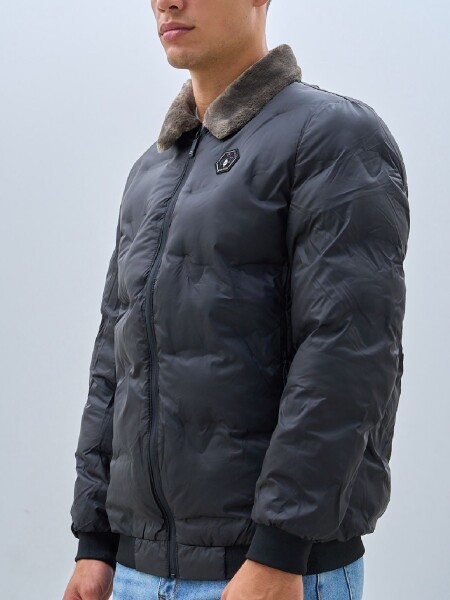 CAMPERA OXX 82261 CUELLO PIEL NEGRO