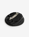 Horquillas con Accesorios Strass Hebilla Con Aplique De Flor Textil Con Strass. - Negro