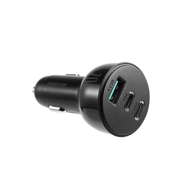 Cargador para auto Joyroom 70W 3 puertos color negro Cargador Para Auto Joyroom 70w 3 Puertos Color Negro