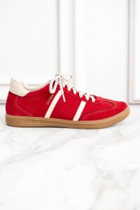 Zapatilla Gamuza Cuero Rojo