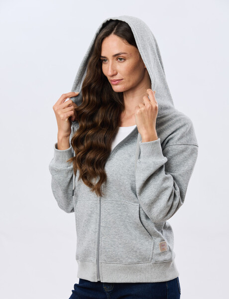 CAMPERA DE ALGODÓN CON CAPUCHA Gris Claro