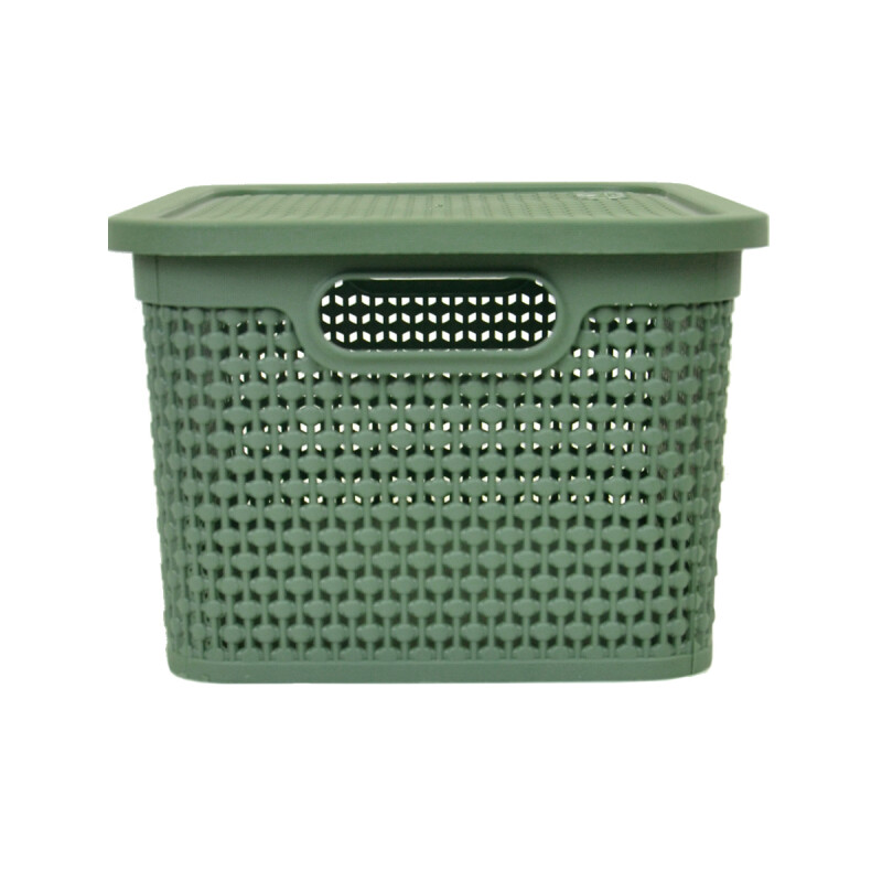 Caja simil ratán 7,5 lts VERDE