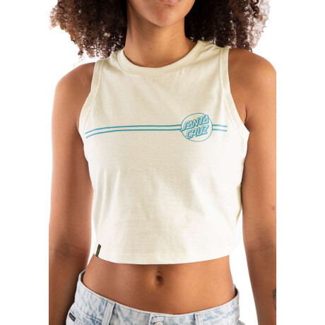 Remera Musculosa Cropped Opus Dot Stripes Front de Mujer Blanco
