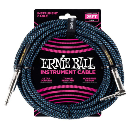 Cable Guitarra Ernie Ball Po6060 7.5mts Angulo Azul