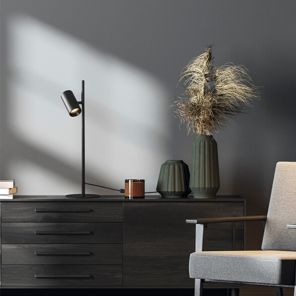 Portátil de mesa negro GU10 GINA Ø160x509mm BA0020