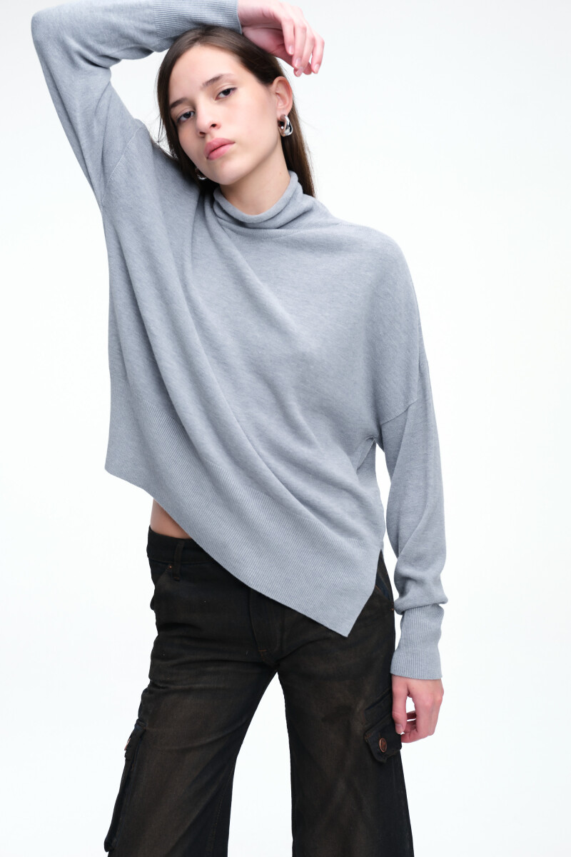 SWEATER CUELLO Gris