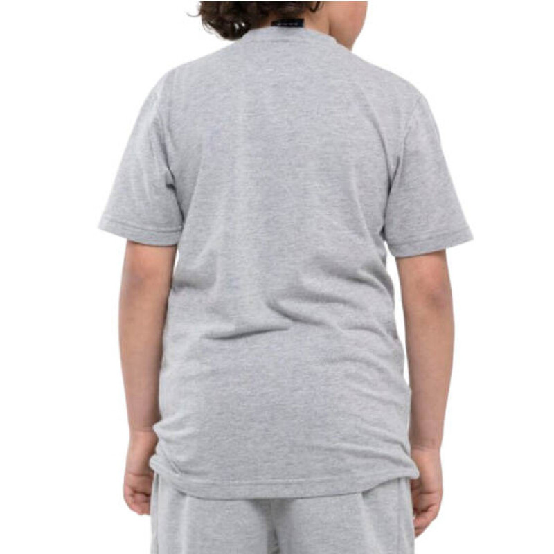 Remera Infantil Umbro Basik Kids Gris Melange - Negro