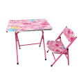 Escritorio Infantil Con Silla Plegable Rosa