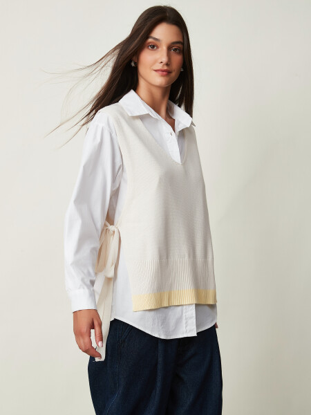 CHALECO QYRA BEIGE CLARO