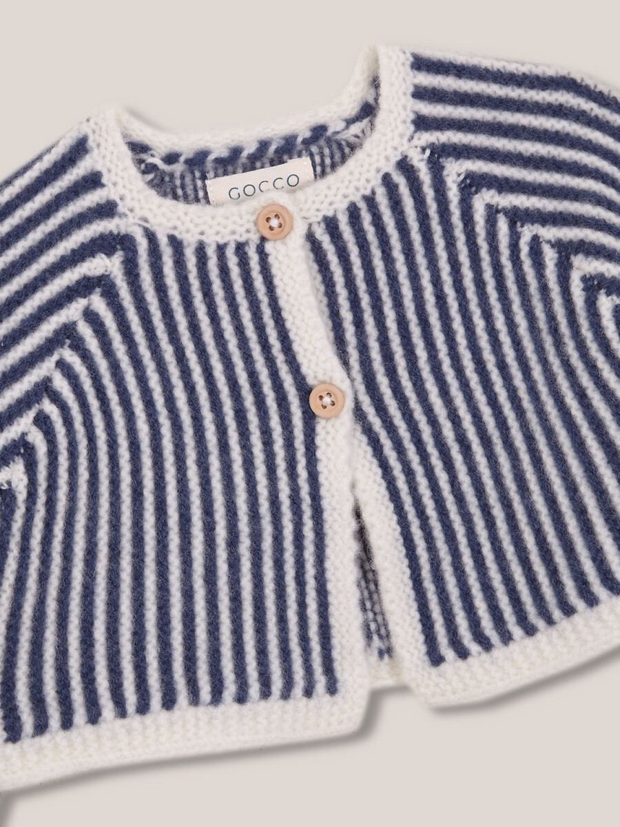 Chaqueta De Rayas Azul Pato