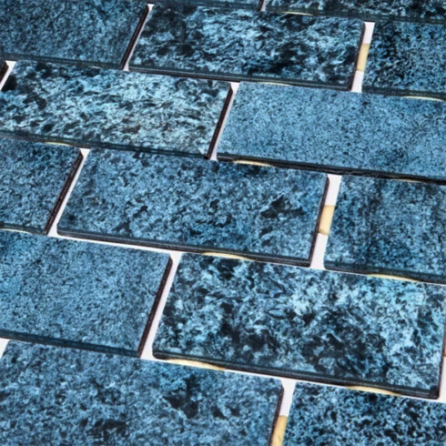 CERÁMICA REVESTIMIENTO BRILLO AZUL BRICK 5X10 PARA PISCINA GAMAS DE AZUL