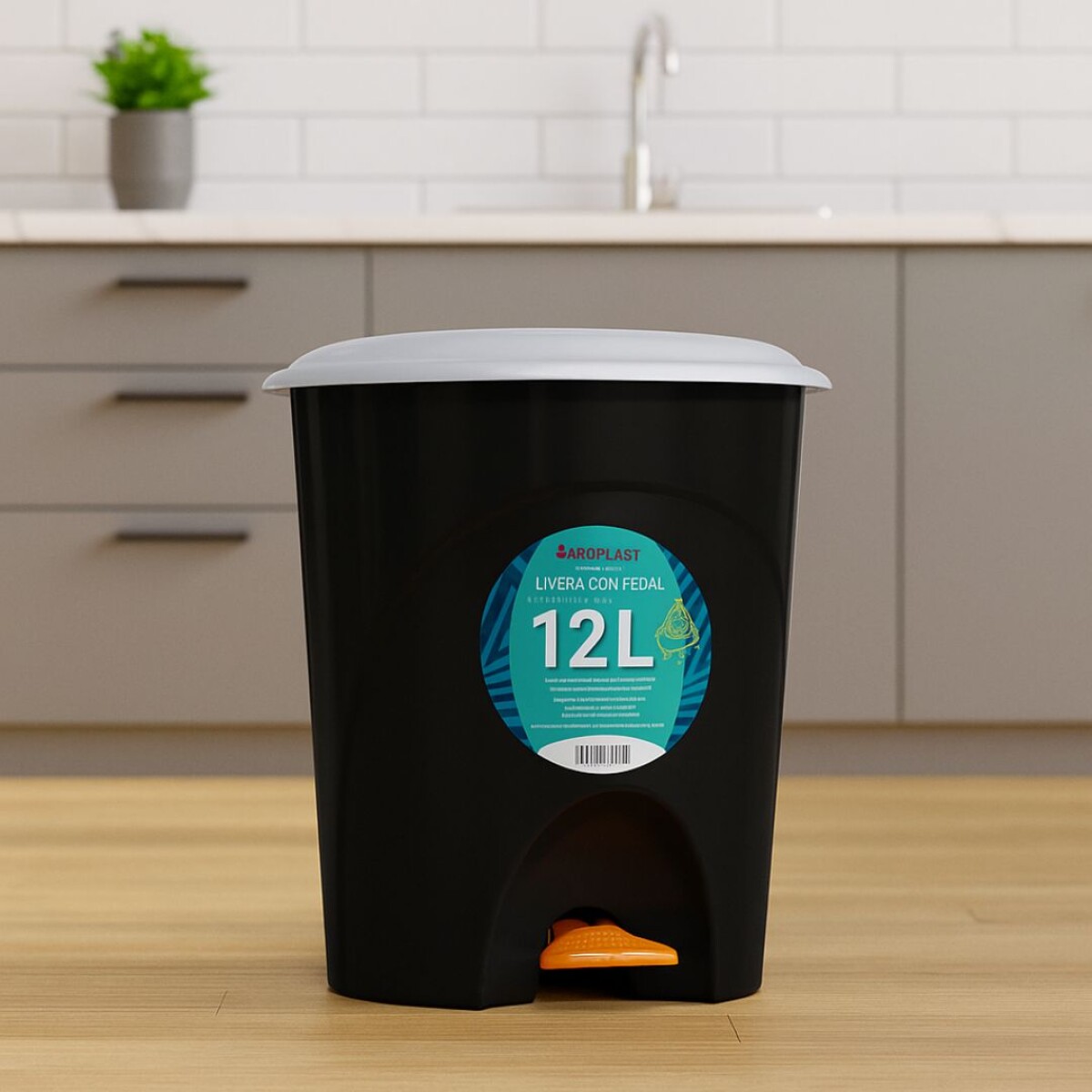 PAPELERA TACHO DE BASURA CON PEDAL 12 LITROS 