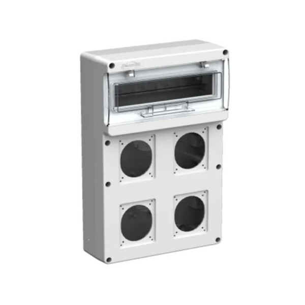 Cuadro din 12 mód p/ 4 tomas IP65 4x16A/32A ELE10383