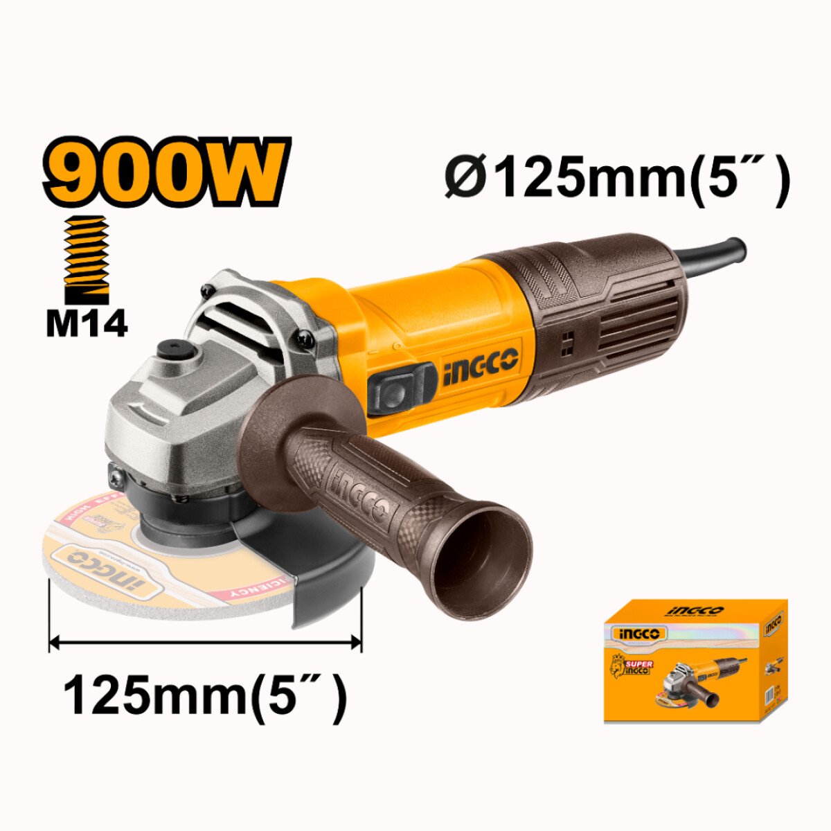 Amoladora Angular INGCO 125mm - 900W 
