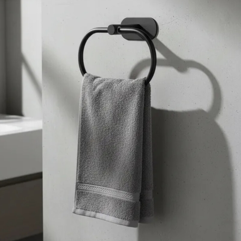 Conjunto de accesorios para baño 4 piezas adhesivas NEGRO