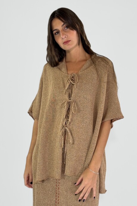 SACON TEJIDO EN LINO FILIPA Camel