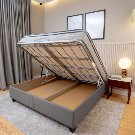 Cama baúl FLAT Gris - 1,5 PLAZAS