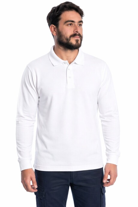 REMERA POLO MANGA LARGA BLANCO