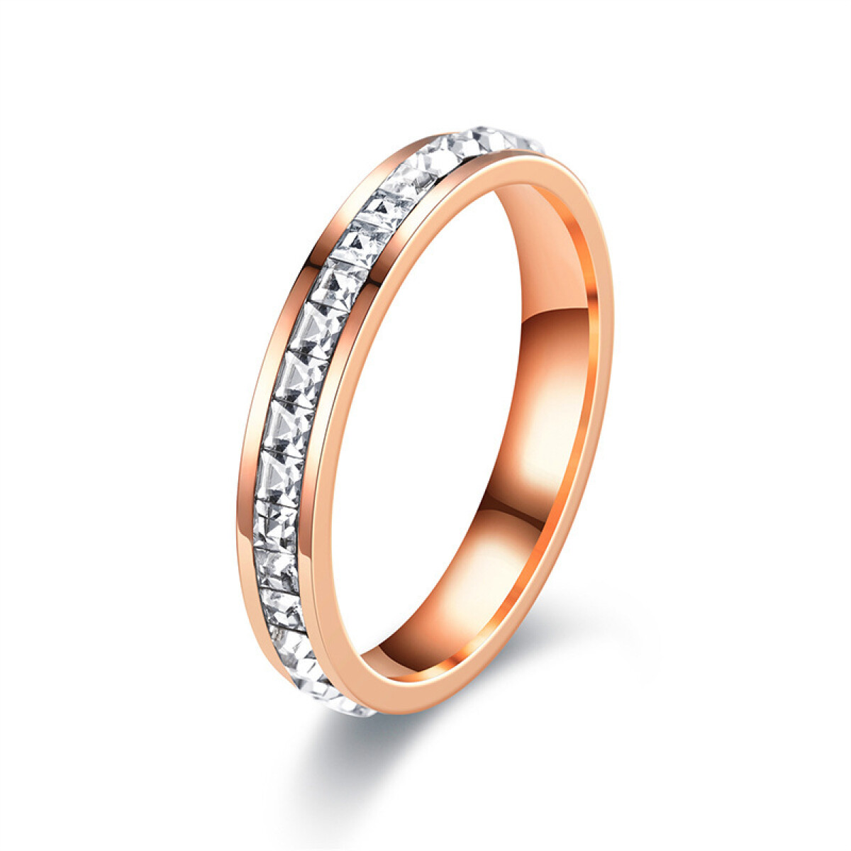 Anillo Simple Brillo En Caja - Color Cobre 