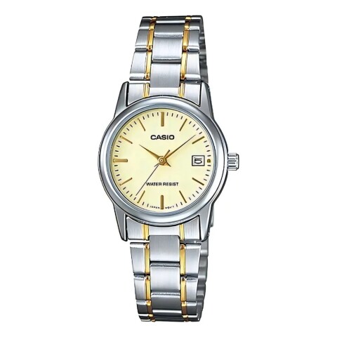 Reloj Casio LTPV002SG 9AUDF para dama con correa de acero Reloj Casio Ltpv002sg 9audf Para Dama Con Correa De Acero