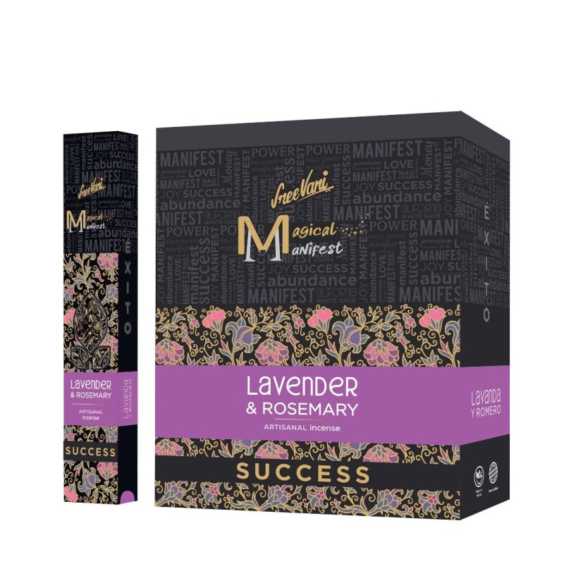 INCIENSO SREE VANI MANIFIESTO 30 GR X12 Lavanda/romero