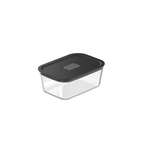 Tupper de vidrio hermético 1,2 Lts Negro