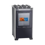 COCINA S/GAS 4H - MESADA DE VIDRIO - GRILL - ENC. ELECTRONICO - NEGRA negro