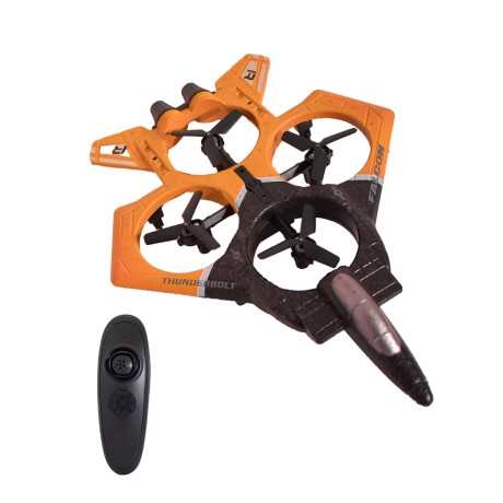 Avión de combate juguete Control remoto Negro/naranja
