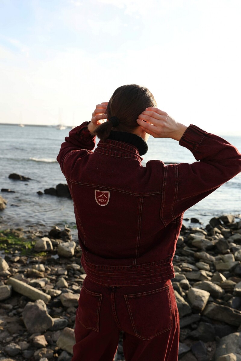 Campera Grunge Bordeaux