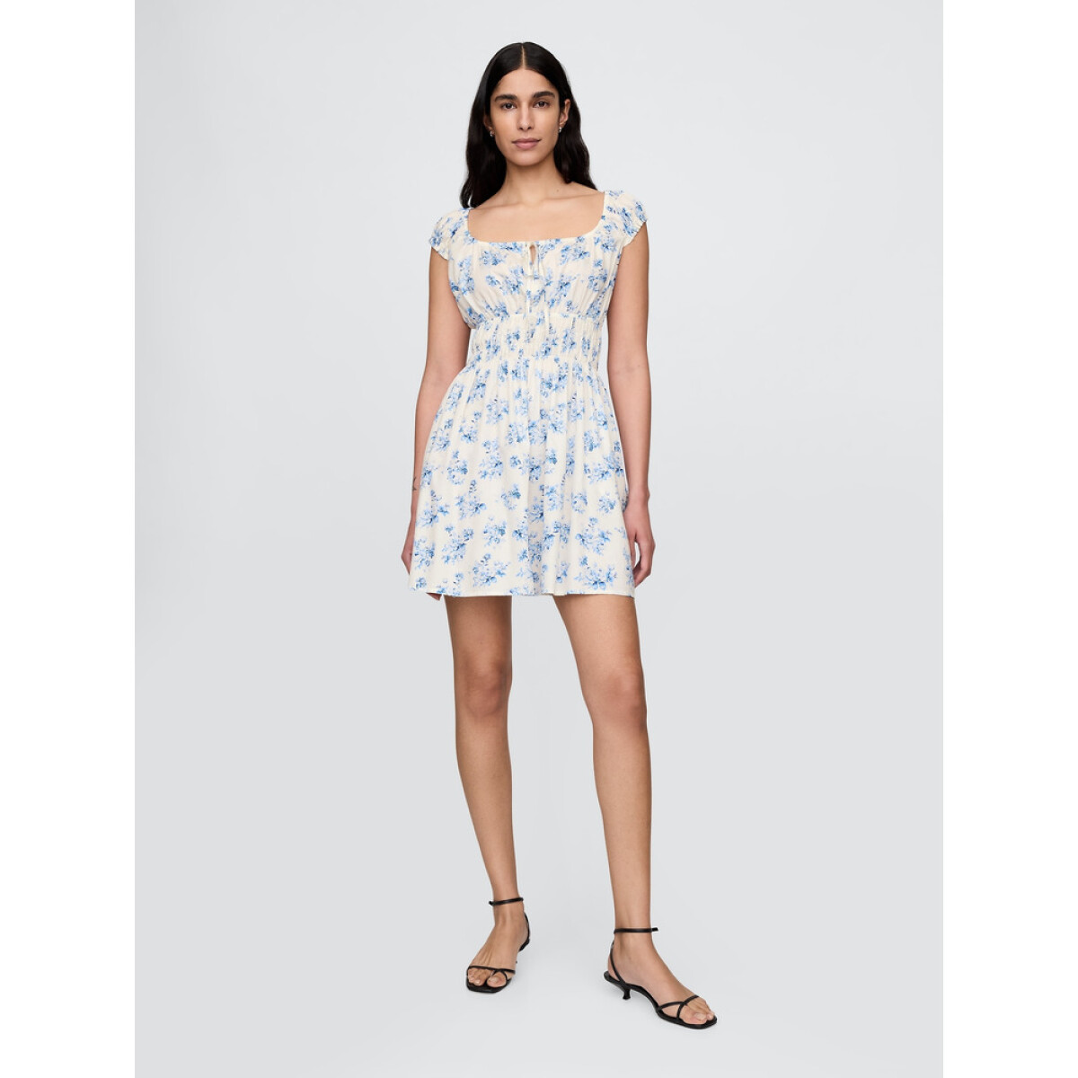 SS SMOCKED TIE MINI - SP BLUE TONL FLRL SP25 