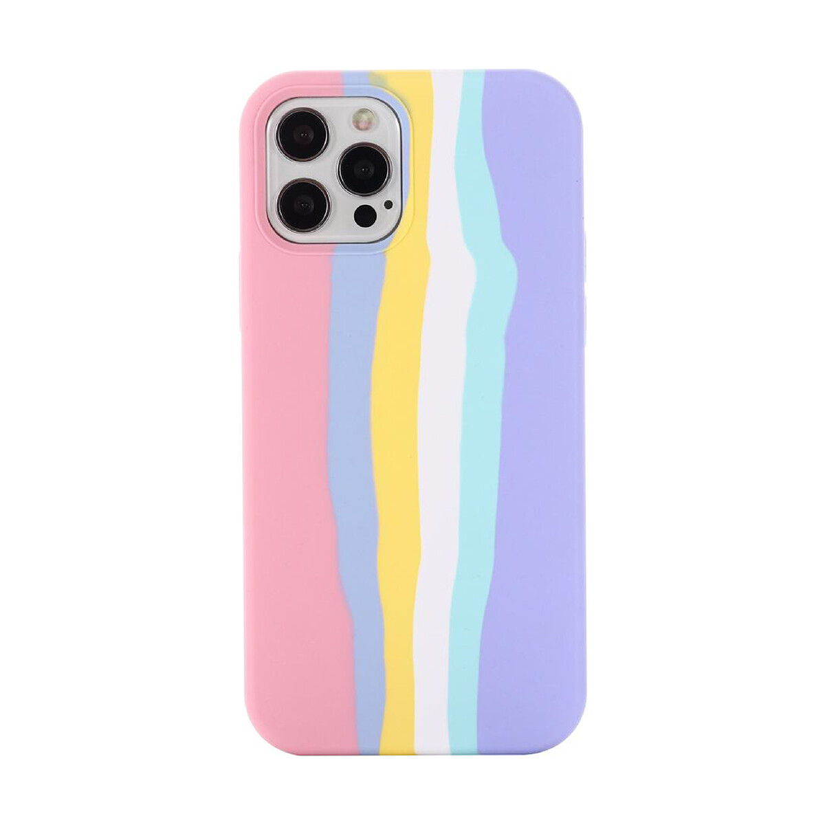 Silicone case iphone 12 pro max - Arcoiris rosado 
