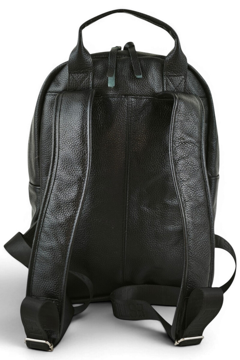 Mochila de cuero urbana Negro