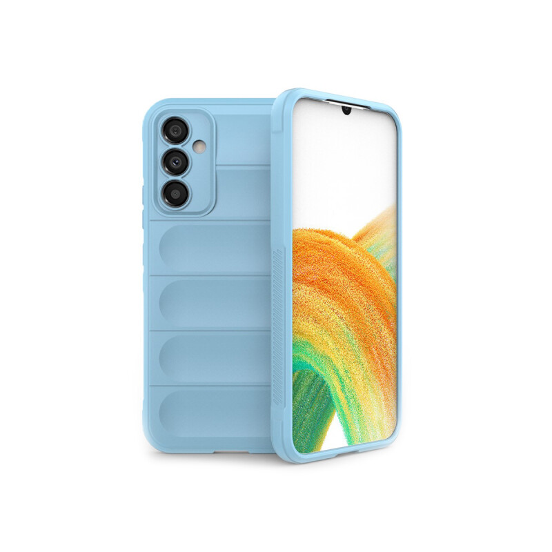 Protector Samsung Galaxy A34 engomado con textura color celeste Protector Samsung Galaxy A34 Engomado Con Textura Color Celeste