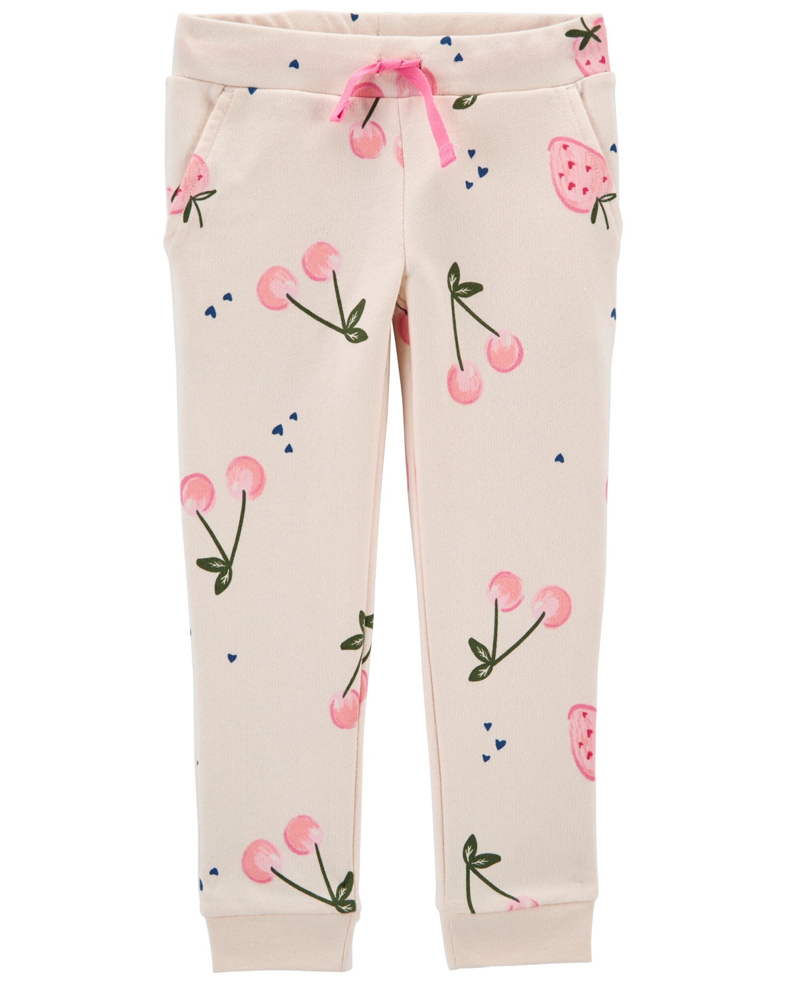Pantalón de algodón con felpa diseño cerezas Sin color