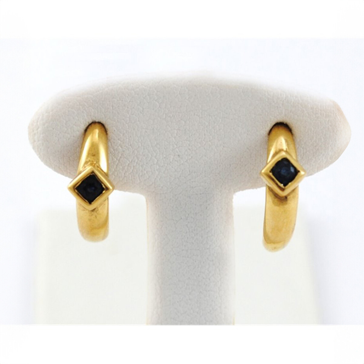 Caravanas Oro 18K Y Zafiro 