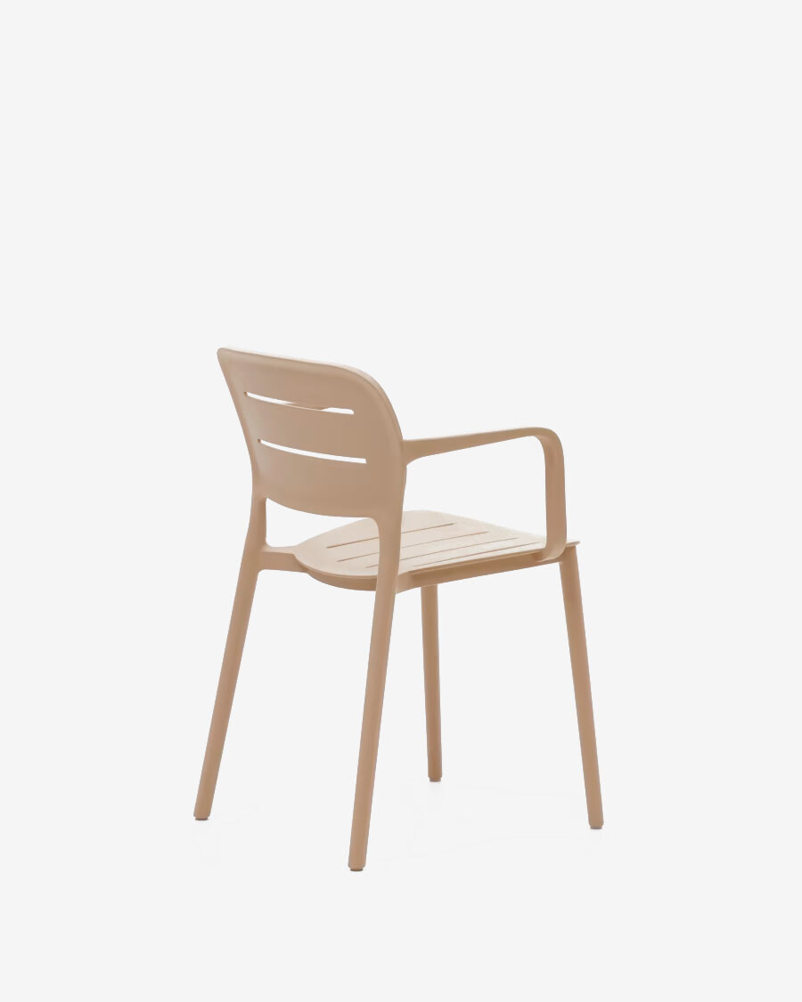 Silla de exterior apilable Morella beige