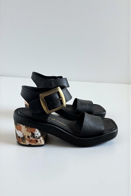 Sandalias Niri Negro Con Arte Sandalias Niri Negro Con Arte