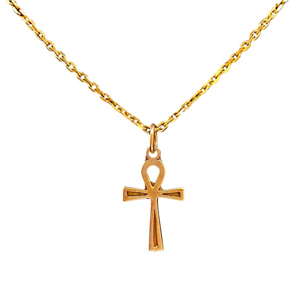 Dije Cruz egipcia-Oro bajo-Sin piedra-CP8649 Sinpiedra