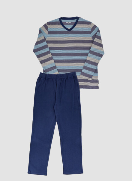 67-1821 pijama de rayas Azul