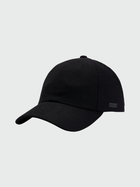 BOSS Gorra de Lana con Etiqueta de Logo de Cuero Sintético Negro